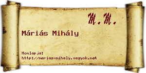Máriás Mihály névjegykártya