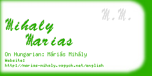 mihaly marias business card